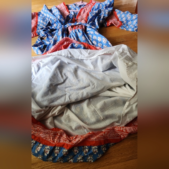 J. Crew Floral Blue and Coral Dress - Picture 6 of 8